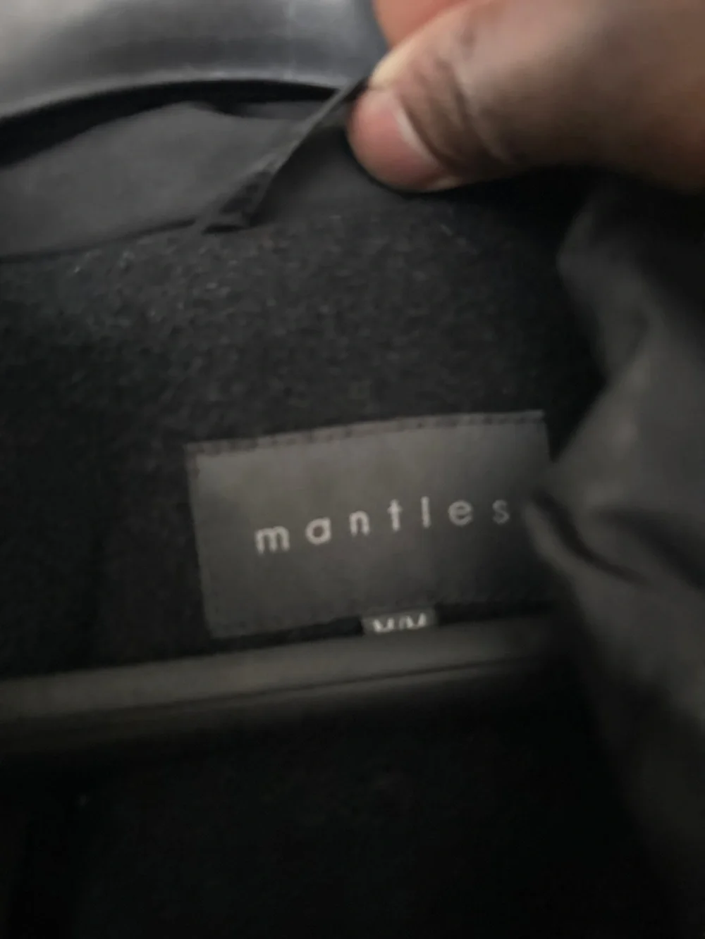 Men's Black Pea Coat - Wool-Blend Overcoat by Mantles - Picture 5 of 5